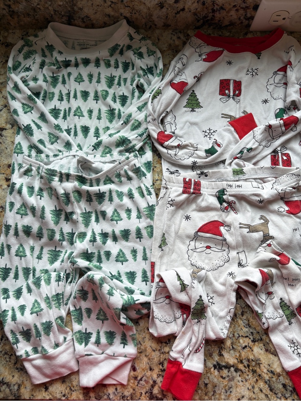 Janie and Jack and Carter’s Kids Holiday Tree & Santa Pajama Set